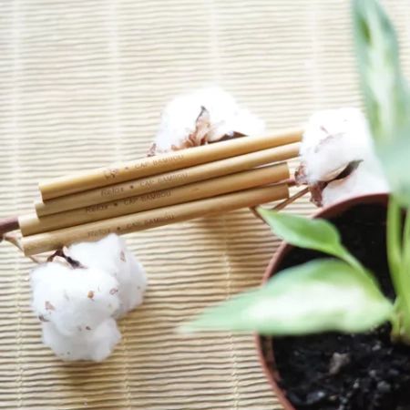 paille bambou courte