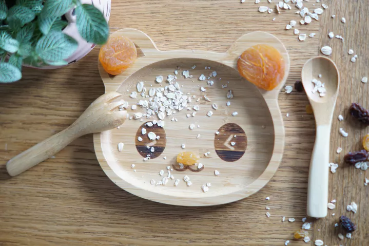 Assiette + fourchette et cuillère en bambou pour enfants – Image 3