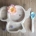 Set de repas bébé Eléphant bambou et silicone ( Assiette à compartiments + cuillère )