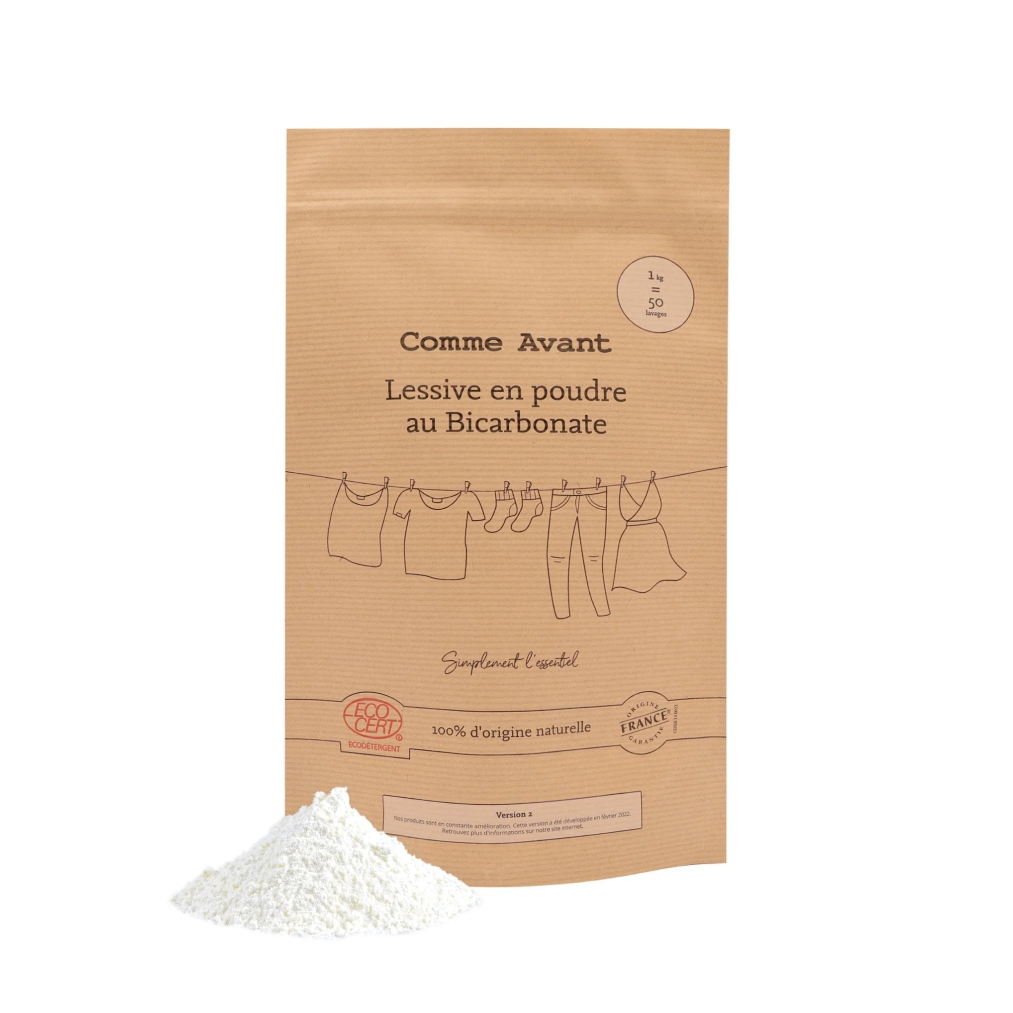 Lessive en poudre au bicarbonate 1kg - Version 2 Comme avant