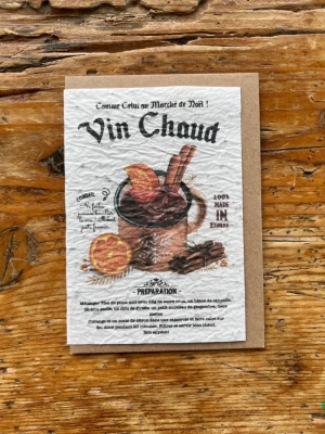 Carte de vœux ensemencée à planter recette Vin chaud