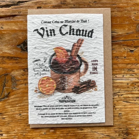 Carte de vœux ensemencée à planter recette Vin chaud