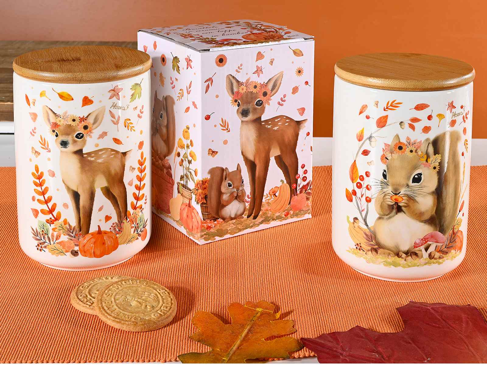 Pot alimentaire en céramique automne/animaux