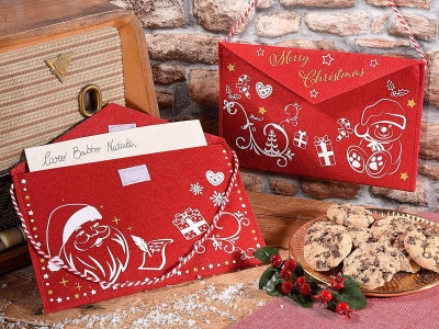 Sac cadeau en tissu lettre du Père Noël "Conte de Noël"