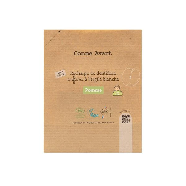 Dentifrice enfant à l'argile blanche pomme (recharge)