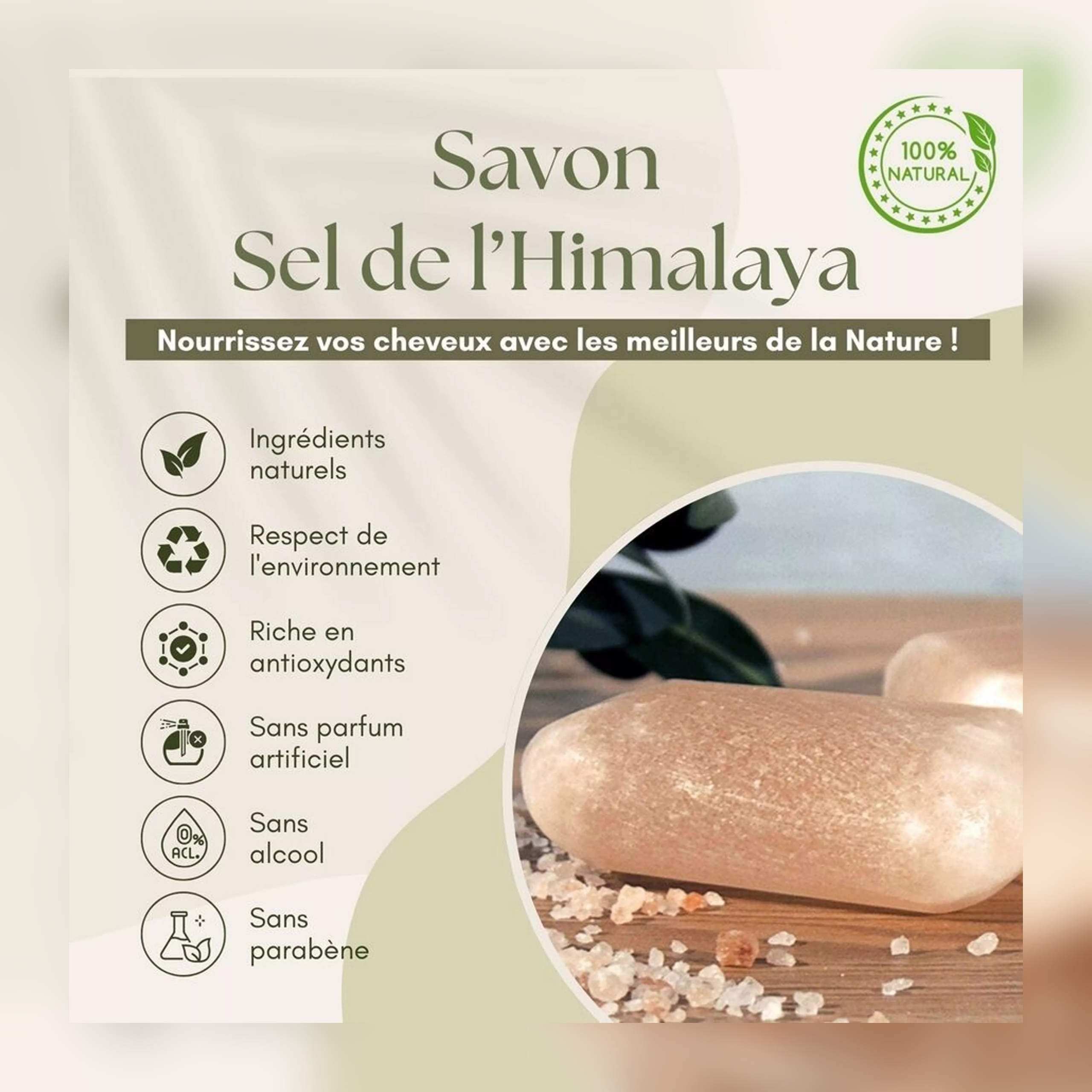 Savon au Sel de l’Himalaya 100 % Naturel – Fait Main & Vegan – Image 4