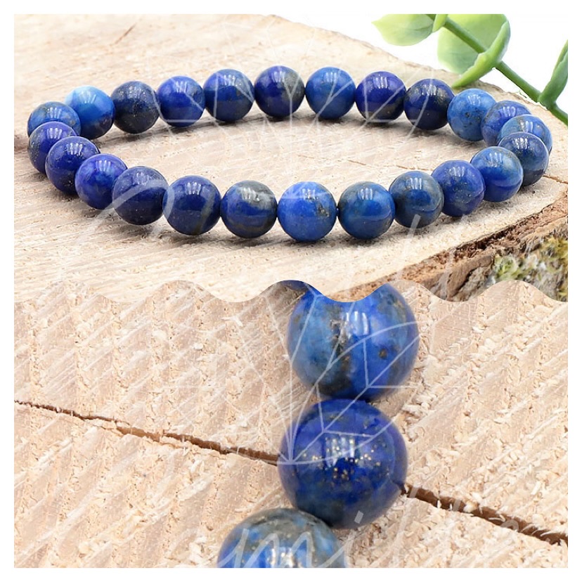 Bracelet en Lapis-Lazuli – Perles 8 mm (Qualité AA)