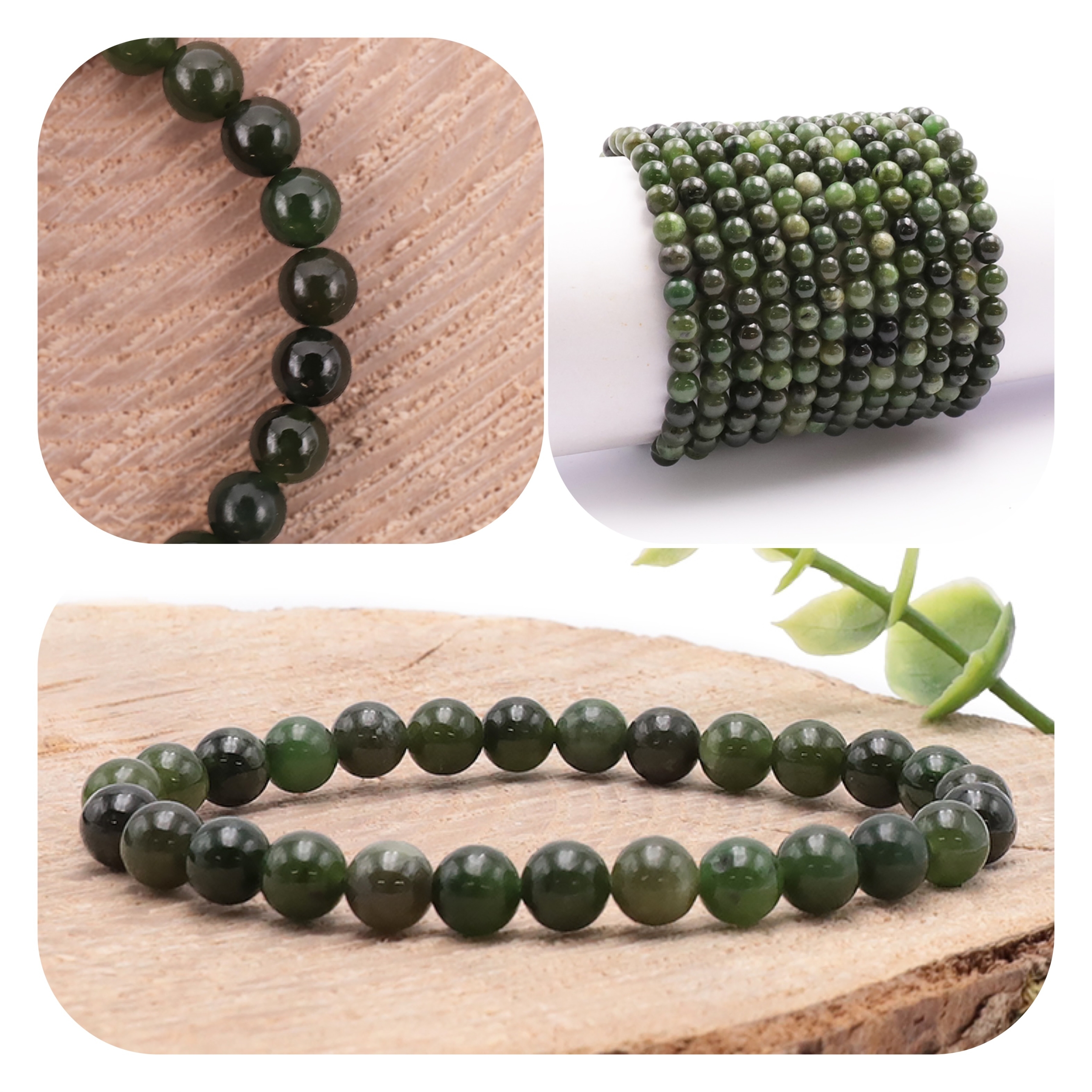 Bracelet Jade Néphrite – Perles 6 mm (Qualité A) • Équilibre, douceur & sagesse intérieure